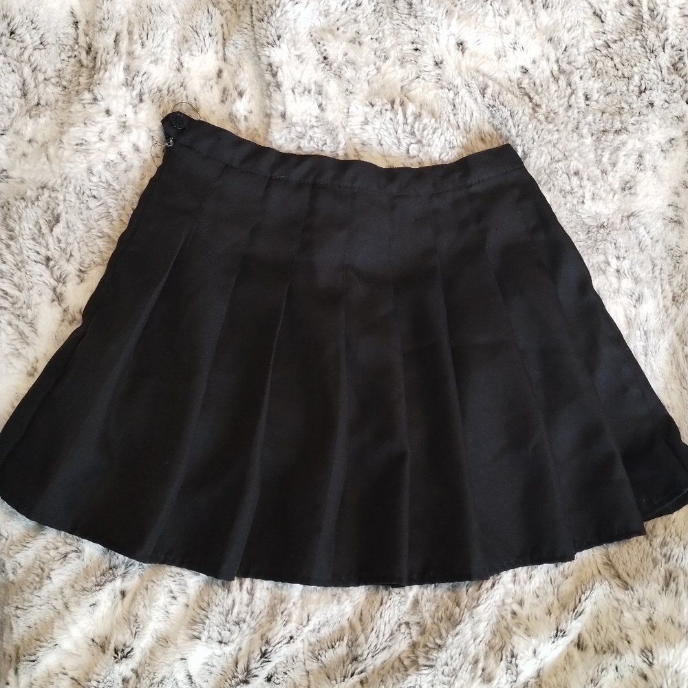 Black Pleated Uniform Tennis Skirt/Skort